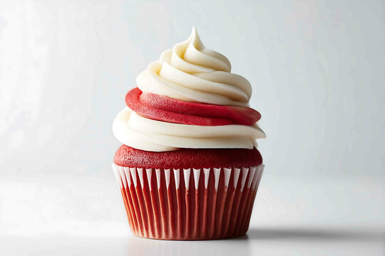 a red cupcake white background