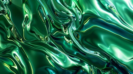 Poster - minimalist style, metallic greens and blues, powered by mysterious glowing energy