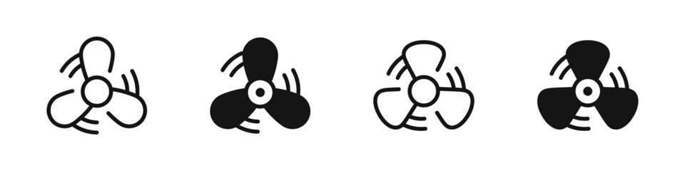 Poster - Fan icon set. Ventilator icons collection. Cooler icon. Propeller vector icon set. EPS 10