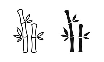 Poster - bamboo plant silhouettes. bamboo vector icon set. bamboo symbols. eps 10