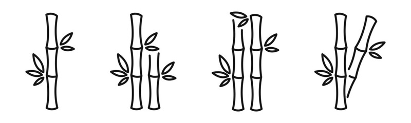 Poster - bamboo plant silhouettes. bamboo vector icon set. eps 10