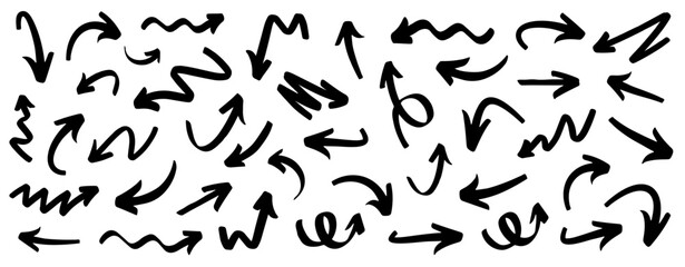 Poster - Hand drawn arrows collection. Vector arrow collection. Flat black arrows. EPS 10