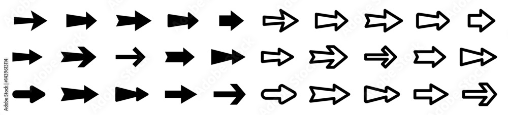 Arrow vector icons. Arrow icon set. Vector arrows. EPS 10