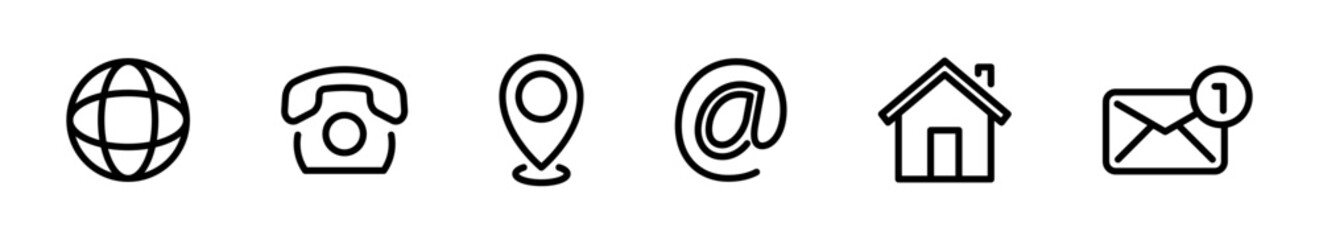 Poster - web buttons collection. contact icons set. contact vector icons. business communication symbols. eps