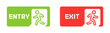 © Jocelyn_Flores - Entry and exit icons. Exit buttons. Evacuation icons. Flat style vector icons.