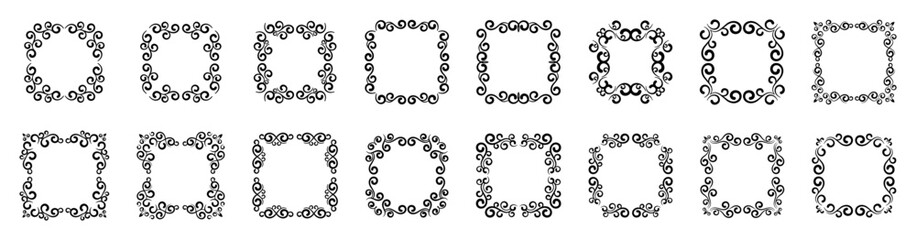 Poster - Decorative frames set.  Ornamental elements collection. Calligraphic design elements set.