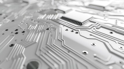 Fototapete - Abstract picture of chip on complex circuit with digital technology style design and the electric parts graphic show high tech system represent about processor algorithm process on computer. AIG53.