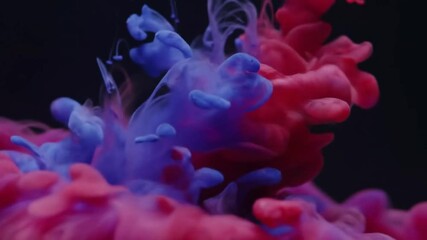 Ink Flowing Mixing in Water Slow Motion Abstract Visual