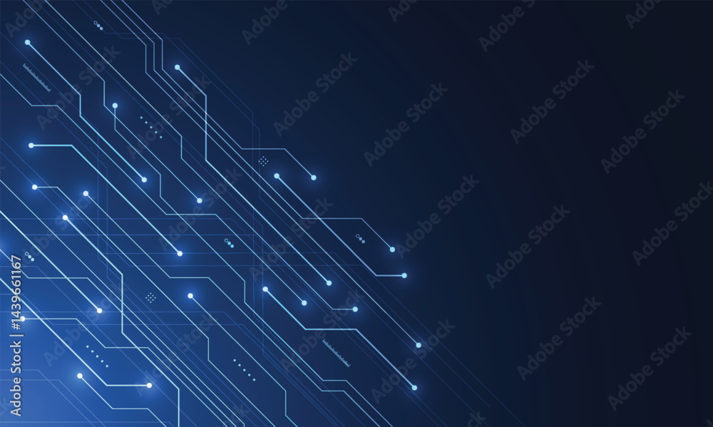 Abstract blue glowing line technology circuit board background design ...