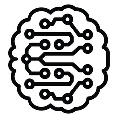 Poster - net cloud line icon, neural network concept. vector graphics. artificial intelligence, structure sig