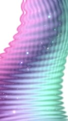 Aufkleber - A vibrant, smoothly curved, ridged tube in gradient hues of purple to teal, illuminated by soft, diffused lighting. The lens flare adds a dreamy ambiance, emphasizing the material's plasticity.
