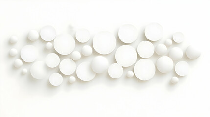 Poster - Abstract 3D Design with White Balls Creating Shadows on Surface