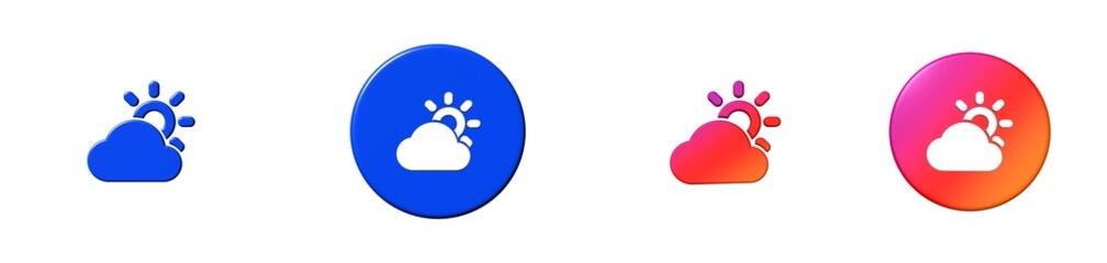 cloud sun bootstrap 3d icon