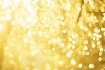 Wall Mural - Bright Golden Bokeh Lights Background for Festive and Creative Design.