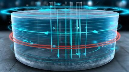 Poster - Holographic representation of scientific concepts in a futuristic laboratory environment
