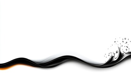 Fototapete - Simple one-line sketch of a wave rolling onto the beach on an absolutely white background.