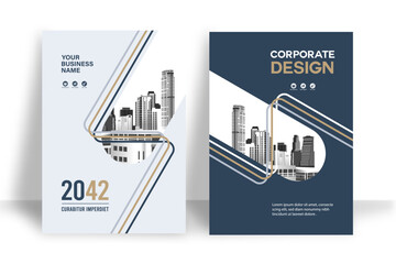 Wall Mural - city background business book cover design template