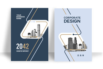 Wall Mural - city background business book cover design template