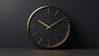 © Nurul - Modern gold-rimmed clock on dark background
