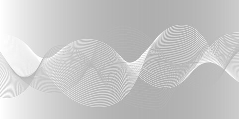 Poster - abstract wavy curve lines background. modern template abstract design flowing particles wave digital