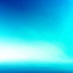 Poster - Abstract Blue Horizon: A Serene Transition of Color and Light in a Minimalist Composition