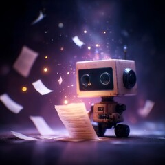 Poster - A Tiny Robot's Literary Adventure: Lost in Papers and Sparkles of Imagination in a Digital Dreamscape 