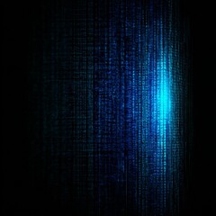 Aufkleber - Digital Blue Stream: Abstract Binary Code Cascading in the Dark, High-Tech Futuristic Background