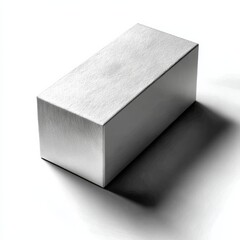 Leinwandbilder - Minimalist Studio Shot of a Textured White Rectangular Prism with Shadow, Isolated on White Background