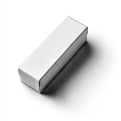 Poster - Sleek White Box with Subtle Textures, Ideal for Mockups and Product Presentations, Resting on a Clean White Surface.
