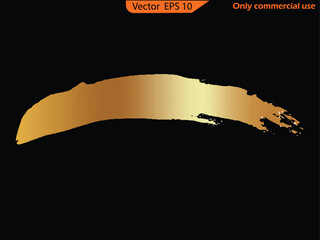 Wall Mural - Vector Gold Brush Strokes – Elegant Golden Paint Lines and Gradient Artistic Design Elements

