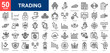 © Naba - Trading icon set collection. Recycling, data analytics, stock market, money management, financial, data statistics icon. Simple line vector.
