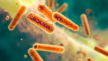 Poster - Vibrant microscopic world of bacteria and microorganisms captured in stunning detail in a laboratory setting Generative AI
