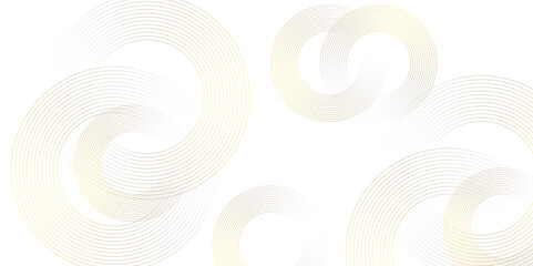 Poster - Modern white and golden abstract background with circle shape golden vector abstract graphic design Futuristic concept banner pattern presentation background.	