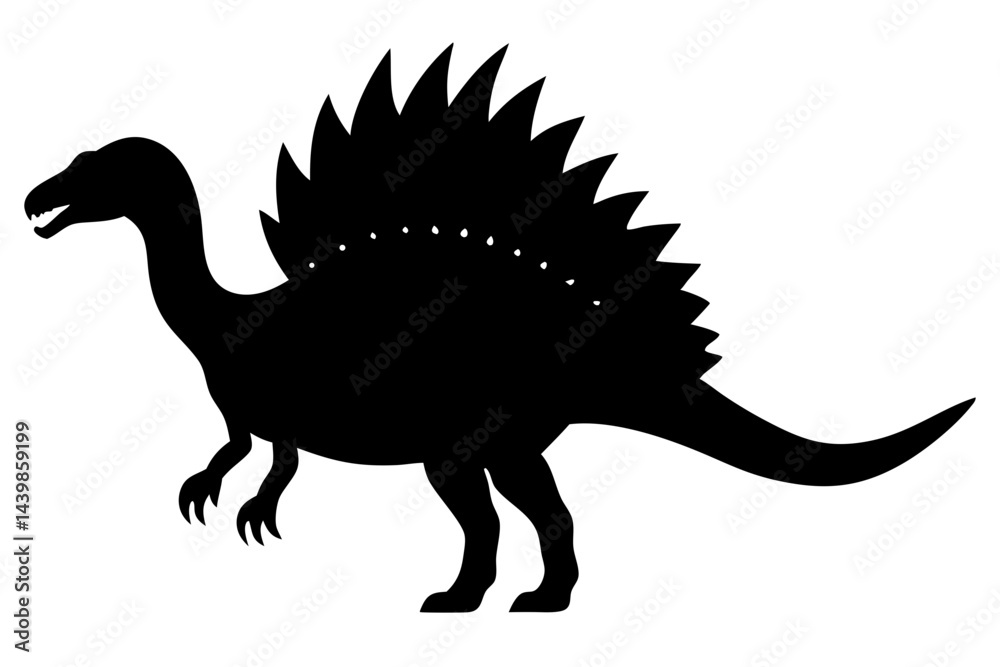 Spinosaurus dinosaur silhouette vector graphic of prehistoric creature ...