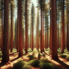 Wall Mural - ponderosa of sunlight filtering thro