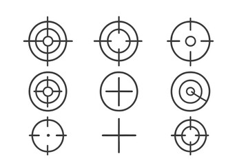 Leinwandbilder - Collection of line style web icons representing various target designs for digital use and interface applications