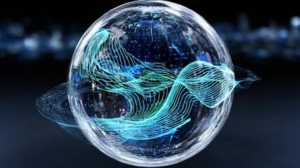 Poster - 4K holographic tech showcasing scientific concepts in a lab setting