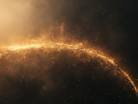 Luminous mist flares create stream arc, background hue