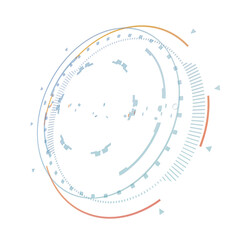 Poster - Abstract Circular Design with Blue and Orange Hues