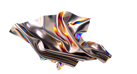 Poster - Metallic fabric with an iridescent sheen flowing gracefully