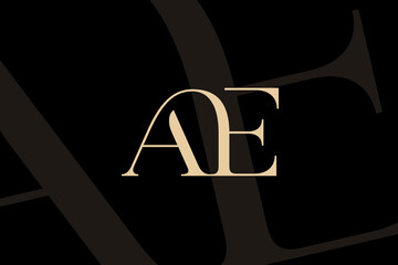 Wall Mural - ae or ea letter logo icon design. classic style luxury initials monogram.