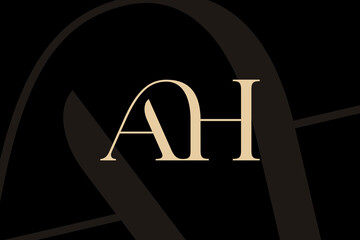 Wall Mural - ah or ha letter logo icon design. classic style luxury initials monogram.