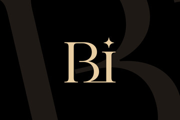 Fototapete - BI or IB letter logo icon design. Classic style luxury initials monogram.
