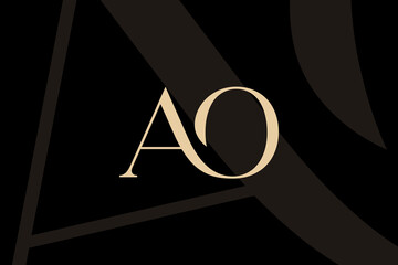 Fototapete - AO or OA letter logo icon design. Classic style luxury initials monogram.