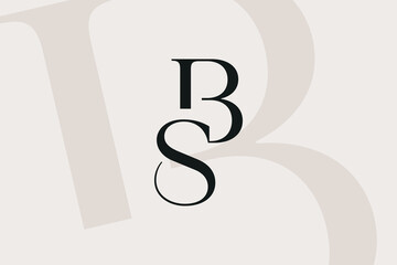 Wall Mural - bs or sb letter logo icon design. classic style luxury initials monogram.