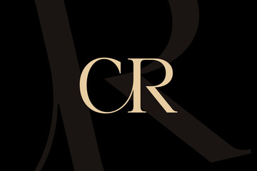 Wall Mural - cr or rc letter logo icon design. classic style luxury initials monogram.