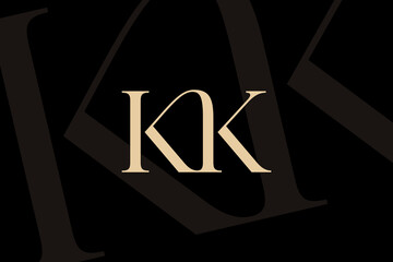 Wall Mural - kk letter logo icon design. classic style luxury initials monogram.