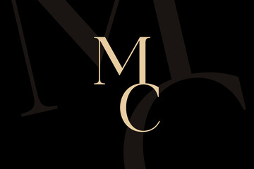 Fototapete - MC or CM letter logo icon design. Classic style luxury initials monogram.