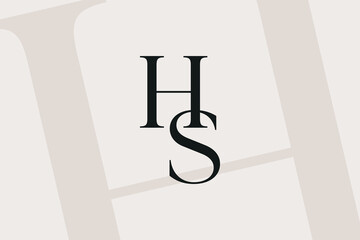 Wall Mural - hs or sh letter logo icon design. classic style luxury initials monogram.