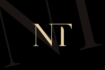 Wall Mural - nt or tn letter logo icon design. classic style luxury initials monogram.